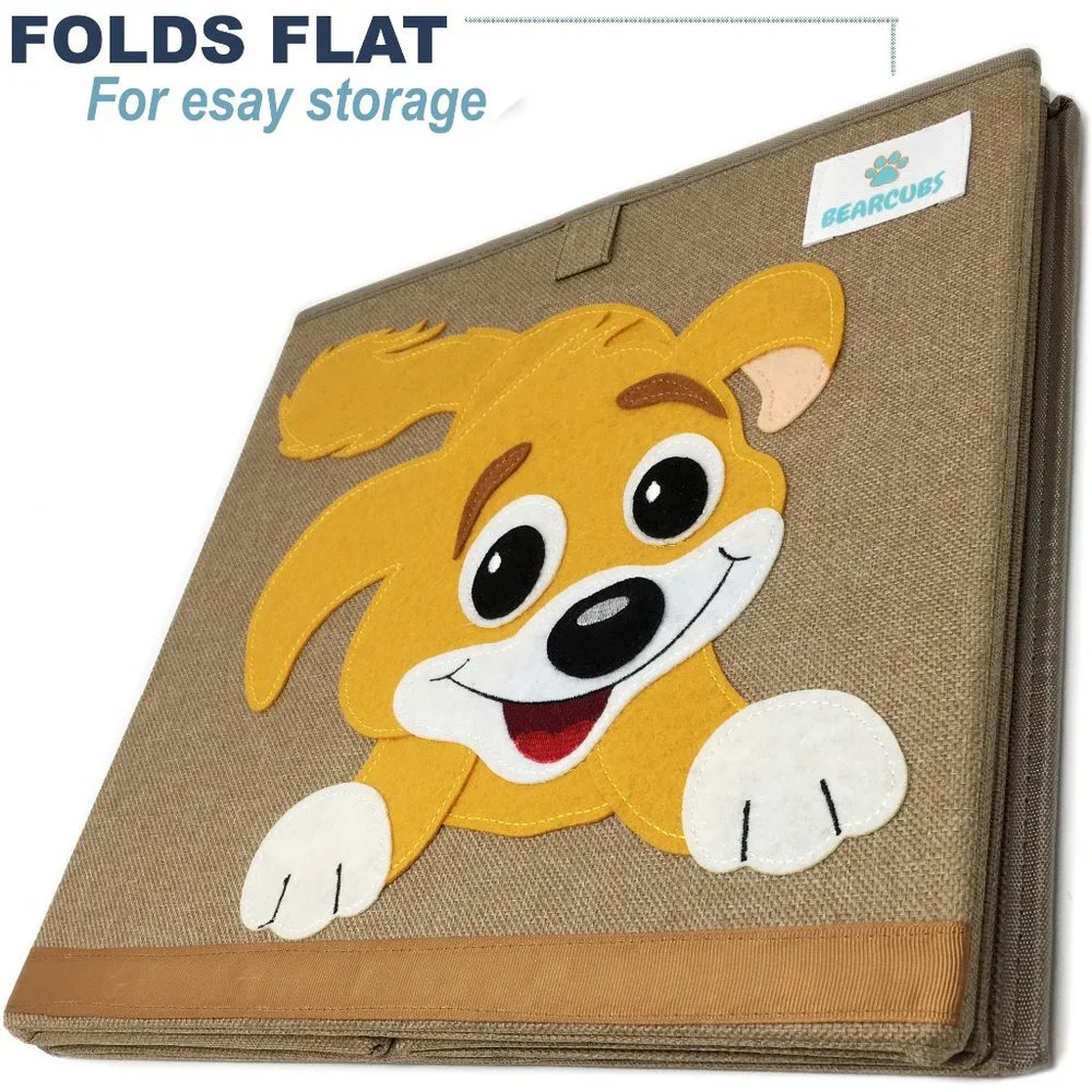 NWT Bearcubs Toy Box - Folding Canvas Small Cube Toy Chest for Toy Storage NEW